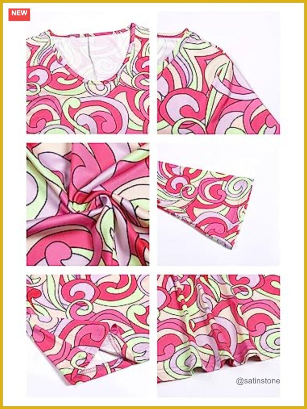 60s 70s Disco Costume Dress 5 Piece Hippie Outfit Polyester Spandex - Picture 3 of 6